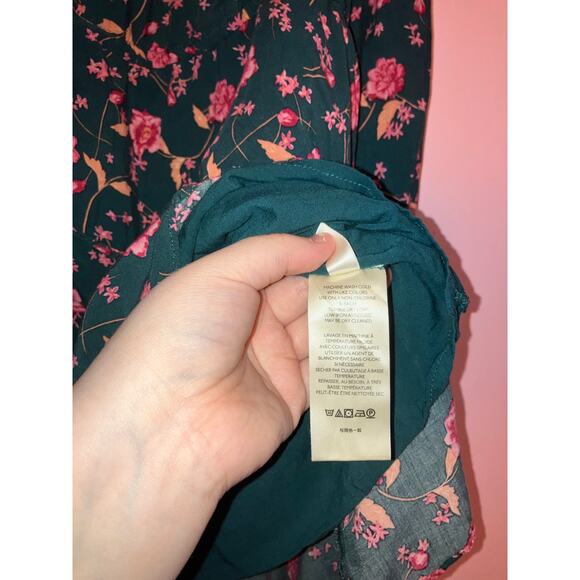 Free People Flower Fields Floral Button Front Ruffle Mini Dress Size Small - Picture 8 of 11